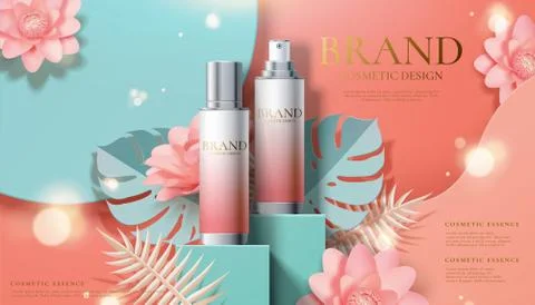 Cosmetic spray ads Stock Illustration