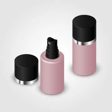 Cosmetic spray bottle with cap. Vector illustration Stock Illustration