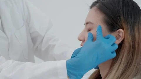 Cosmetic surgery advice about surgery face. beauty asian smile and happy af.. Video stock 249227253