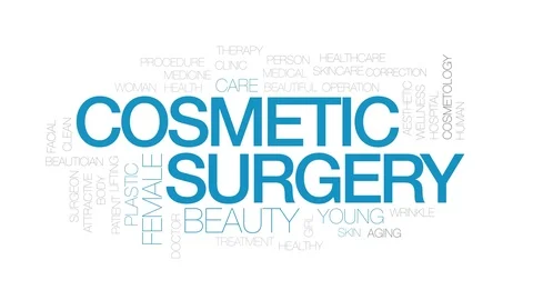 Cosmetic surgery analysis animated word cloud. Kinetic typography. Stock Footage 100846261