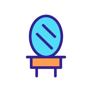 Cosmetic table icon vector. Isolated contour symbol illustration 스톡 일러스트