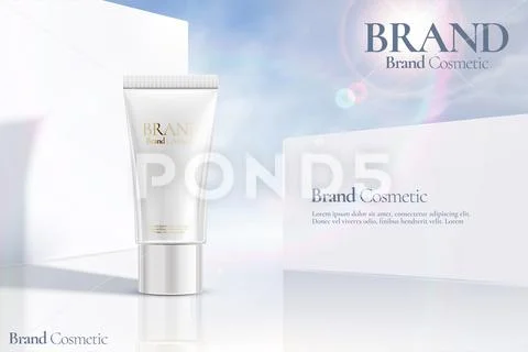 Cosmetic tube ads Stock Illustration
