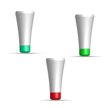 Cosmetic Tubes Set with Multi Colored Caps Mockup Ilustración de archivo