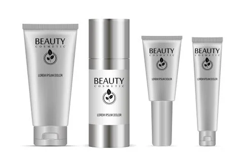 Cosmetic tubes set. Vector realistic package Stock Illustration