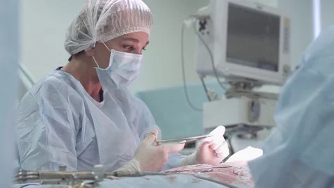 The cosmetic weld overlay. The work of Professor medicine. Breast implants. The Stock Footage 81490910