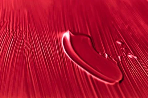 Cosmetics abstract texture background, red acrylic paint brush stroke, textur Stock Photos