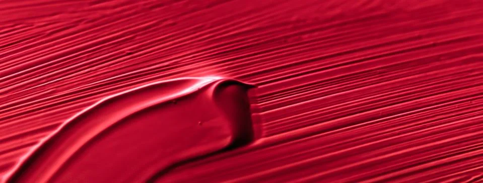 Cosmetics abstract texture background, red acrylic paint brush stroke, textur Stock Photos