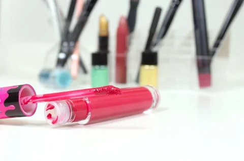 Cosmetics and Brush Stock Photos