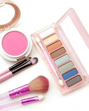 Cosmetics and makeup. Tools for Professional make a top view Stock-Fotos