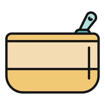 Cosmetics bag with zipper pull icon Stock Illustration