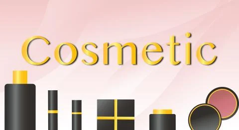 Cosmetics Banner designTemplate vector, horizontal banner, pink banner, brochure Illustrazione stock