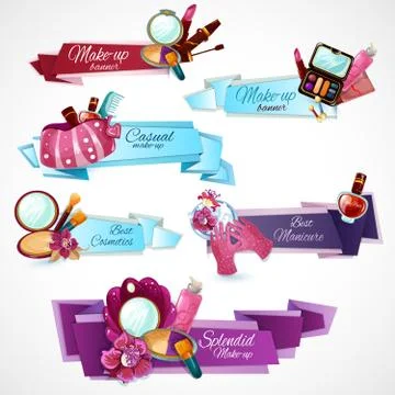 Cosmetics Banner Set Illustrazione stock