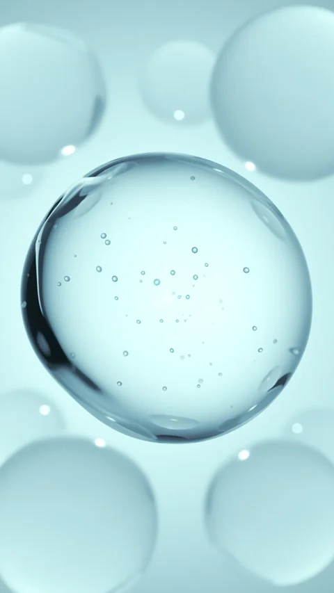 Cosmetics blue serum liquid bubbles 3d abstract background. Cosmetic moisturizer Stock Footage 295807082