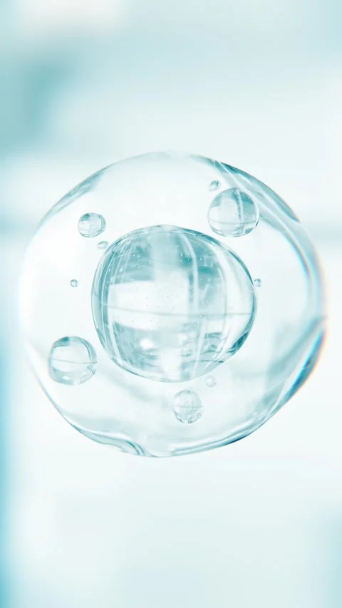Cosmetics blue serum liquid bubbles 3d abstract background. Cosmetic moisturizer Video stock 339315109