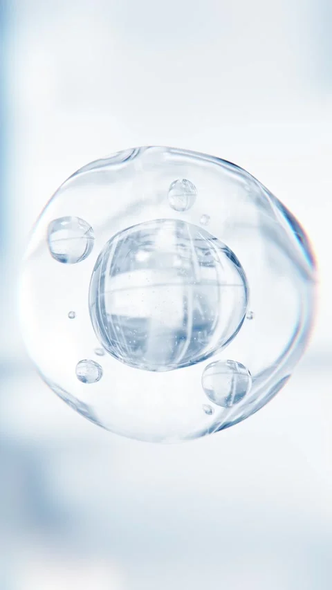 Cosmetics blue serum liquid bubbles 3d abstract background. Cosmetic moisturizer Stock Footage 344645570