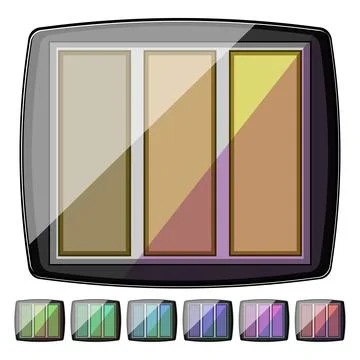 Cosmetics blush compact cartoon vector graphic Stock Illustration