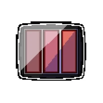 Cosmetics blush compact pixel art vector illustration Stock Illustration