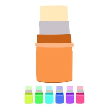 Cosmetics blush compact vector cartoon graphic Stock Illustration