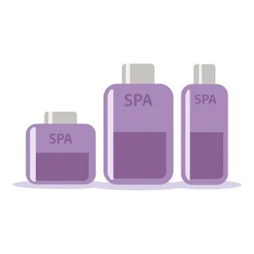 Cosmetics bottle product vector flat icon, Flat design of skincare, hygiene or Stock Illustration