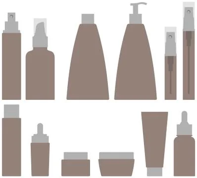 Cosmetics bottle set Stock Illustration