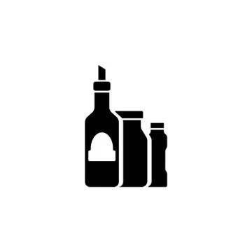 Cosmetics Bottles Flat Vector Icon Stock Illustration