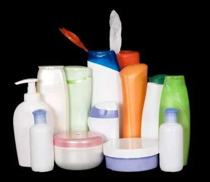 Cosmetics containers Stock Photos