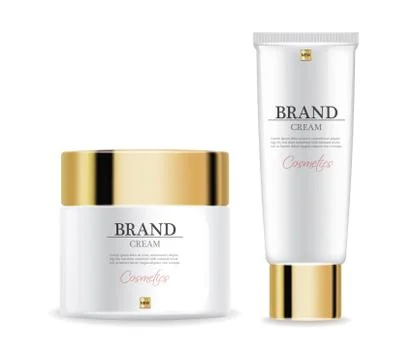 Cosmetics cream moisturizer isolated Vector realistic. Product packaging mock Stock Illustration