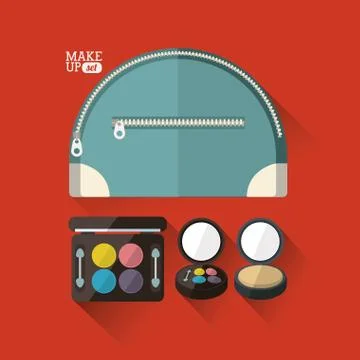 Cosmetics design over red background vector illustration Stockillustratie