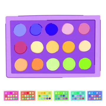 Cosmetics eyeshadow face vector cartoon graphic Stock Illustration