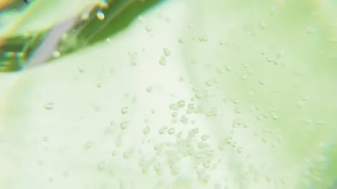 Cosmetics green serum liquid bubble 3d abstract background. Cosmetic moisturizer Video stock 337482102