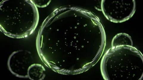 Cosmetics green serum liquid bubbles 3d abstract background. Cosmetic Video stock 291930292