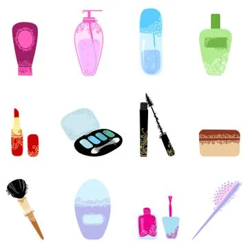 Cosmetics icon set. Stock Illustration