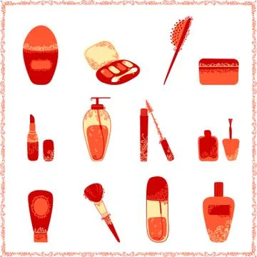 Cosmetics icon set. Stock Illustration