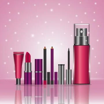 Cosmetics makeup related Stock Illustration