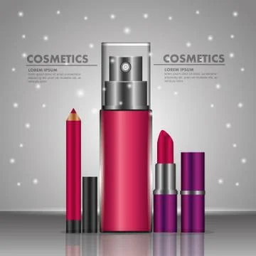 Cosmetics makeup related Иллюстрация