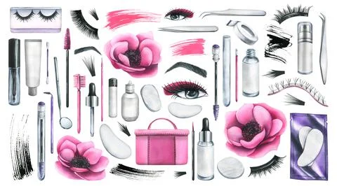 Cosmetics for the master of eyelash extension, a working tool for carrying out 스톡 일러스트