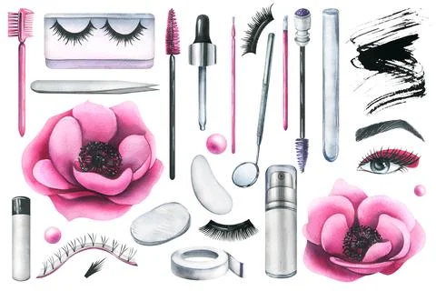 Cosmetics for the master of eyelash extension, a working tool for carrying out 스톡 일러스트