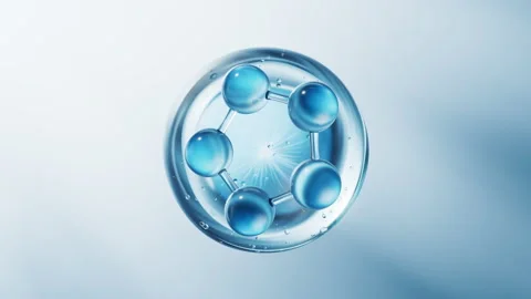 Cosmetics molecule with water bubble background, 3d rendering. Stock Footage 336830024