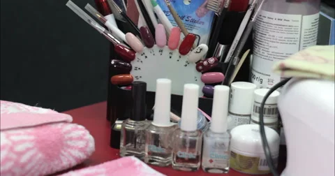 Cosmetics. Nail Care. Stock Footage 53082346