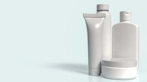 The Cosmetics package on white Background image 3d rendering. Stock Illustration