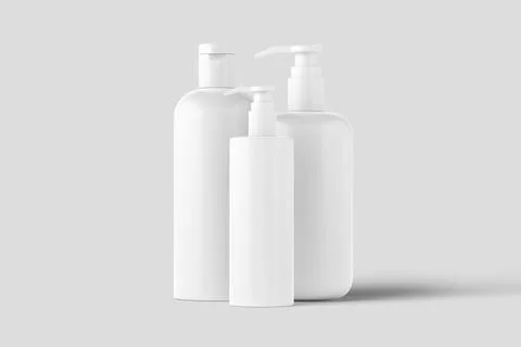 Cosmetics Packaging Bottle Jar 3D Rendering White Blank Mockup Stock Illustration