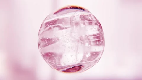 Cosmetics pink serum liquid bubble 3d abstract background. Cosmetic moisturizer Video stock 336493868