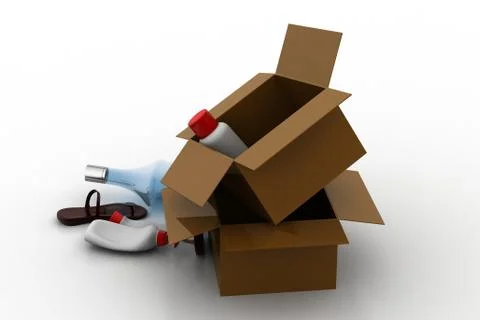 Cosmetics products in the box Free Stock Illustration