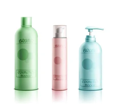 Cosmetics products packaging realistic vector set Stock-Illustration