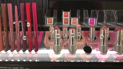 Cosmetics For Sampling on Display in Store at Ulta Beauty Stock Footage 236610330