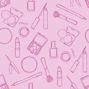 Cosmetics seamless pattern Stock Illustration