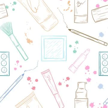 Cosmetics seamless pattern. イラスト素材