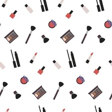 Cosmetics, seamless pattern, vector. Stock Illustration