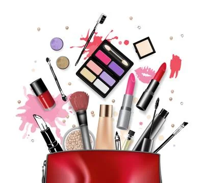 Cosmetics set, hand drawn style Illustrazione stock