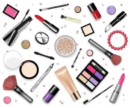 Cosmetics set, hand drawn style Illustrazione stock